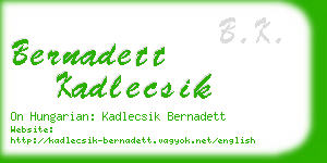 bernadett kadlecsik business card